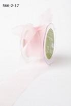Лента May Arts Sheer Mini White Dot Ribbon, ширина 5 см, цвет pink/white, 90 см
