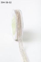 Лента May Arts Natural Metallic Pulled Thread Ribbon, ширина 1,59 см, цвет tan / gold, 1 метр