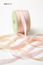 Лента May Arts Variegated Silk Ribbon, ширина 0,63 см, цвет Pink / champagne, 1 метр