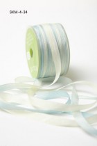 Лента May Arts Variegated Silk Ribbon, ширина 0,63 см, цвет Blue / ivory, 1 метр
