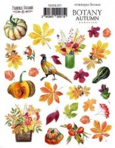 Набор наклеек (стикеров) #071, "Botany autumn redesign", размер листа 21см x 16 см, в наборе 27 шт. 