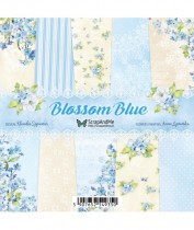 Набор бумаги "Blossom Blue" 15х15 см, 20 двусторонних листов ,пл.250 гр.