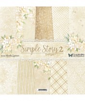Набор бумаги "Simple Story 2 beige" 30,5x30,5 см, 5 двусторонних листов,  пл. 250 гр.