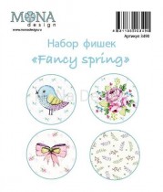 Набор фишек "Fancy Spring" в наборе 4 фишки, диаметр каждой 2,5 см, арт.3490