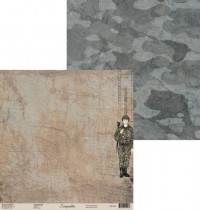 Лист скрапбумаги 4 коллекция «Армия» 30,5х30,5 см, пл.190 гр/м2