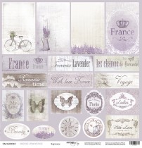 Лист односторонней бумаги 30x30 от Scrapmir Карточки из коллекции French Provence 