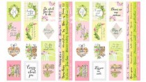 Набор из 4-х полос с карточками для декорирования на русском и английском языках, размер 5см х 30,5см, коллекция  "Spring blossom"