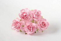 Кудрявые розы 4 см - Розовоперсиковые , 1 шт