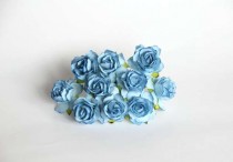 Кудрявые розы 3 см - Голубые 1 шт