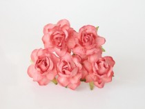 Кудрявые розы 4 см - Коралловые #2, 1 шт.