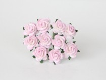Mini розы 1,5 см - Св.розовый+белый 519, 1 шт