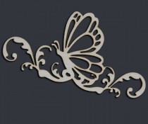 Бабочка на веточке (8,5х5,2 см), CB019