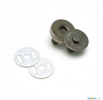 Кнопка магнитная диаметр 14 мм, цвет - черное серебро, 1 комплект