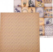 Бумага для скрапбукинга Карточки "Lavender", 30,5 х 30,5 см, 180 гр/м