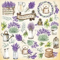 Лист с картинками для вырезания 30 см x 30 см, пл. 200 г/кв.м, коллекция "Lavender Provence"
