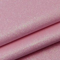 Отрез кожзама (плотная ткань) с глиттером 50х34 см., розовый