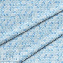 Премиум хлопок "Волны ярко-голубые" размер 50х40 см., пл.150 гр/м2, Польша