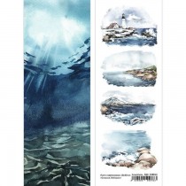Лист с картинками 10х30 см "Океания. Пейзажи" (ScrapMania), пл. 180г/м2