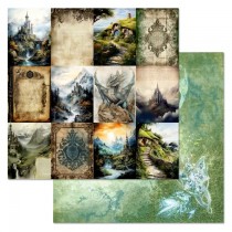 Бумага "Легенды Средиземья. Карточки пейзажные" (ScrapMania), размер 30,5х30,5 см, пл.180 гр/м2