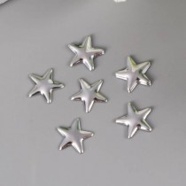 Декор для творчества металл "Звёзды" серебро набор 5 шт 1х1 см