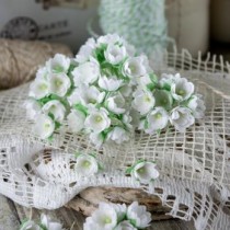 Цветы из ткани Малыши белые  10 шт.