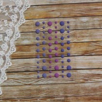 Эмалевые точки (дотсы) матовые, фиолетовый, на подложке 54 штуки, размер 4-8 мм.