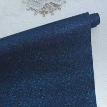 Отрез кожзама (плотная ткань) с глиттером 49х34 см., синий