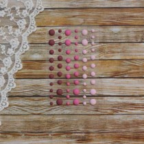 Эмалевые точки (дотсы) матовые, розовый-т.розовый-вишневый, на подложке 54 штуки, размер 4-8 мм.