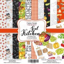 Набор двусторонней скрапбумаги "Soul Kitchen" 10 листов + лист для вырезания, 20x20см, пл.200г/м2