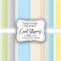 Набор двусторонней скрапбумаги "Cool Stripes", 30,5 x30,5 см, 12 листов, пл.200 г/м