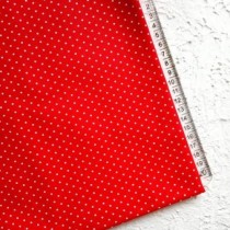 Ткань "Горох на красном", размер 40х50 см, 100% хлопок