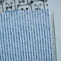 Ткань "Полоска серо-голубая", размер 40х50 см, 100% хлопок