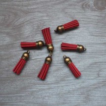 Кисточка из искуственной замши, 38 мм, цвет бордовый/бронза