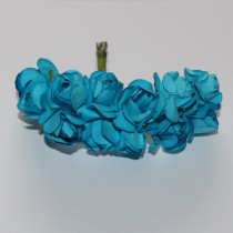 Цветок  бумажный "Розочка", синяя, 15мм, 1шт 