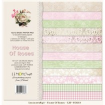 Набор двусторонней бумаги "House Of Roses" 12 листов, размер 30,5 x30,5 см, пл.200 г/м2