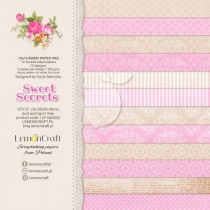1/2 набора двусторонней бумаги "Sweet Secrets" 6 листов, размер 30,5 x30,5 см, пл.200 г/м2