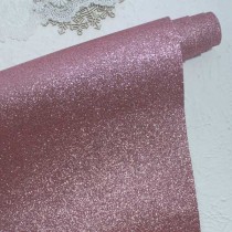 Отрез кожзама с глиттером 48,5х34 см., темно-розовый