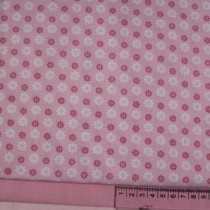 Ткань "Ромашки мини белые и амарантовые на розовом" размер 45х50 см. 