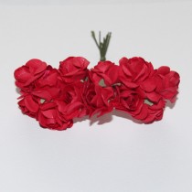 Цветок  бумажный "Розочка", Красная, 15мм, 1шт 