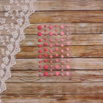 Эмалевые точки (дотсы) матовые, розовый, на подложке 54 штуки, размер 4-8 мм.