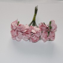 Цветок  бумажный "Розочка", розовая, 15мм, 1шт 