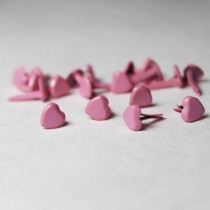 Брадсы металлические "Сердечки", ярко-розовые, 4,5х8мм "Craft premier" 1 штука