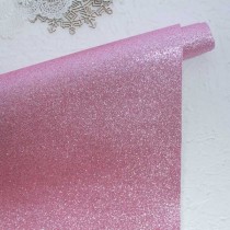 Отрез кожзама (плотная ткань) с глиттером 50х34 см., нежно-розовый