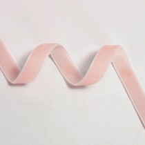 Бархатная лента розово-персиковая, ширина 1 см, отрез 90 см