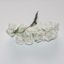 Цветок  бумажный "Розочка", белая, 15мм, 1шт 