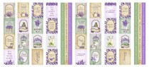 Набор из 5-и полос с карточками для декорирования на русском и англ языках, размер 5см х 30,5см, "Lavender Provence" пл.200 г/м2
