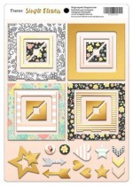 Рамки из чипборда с фольгированием (золото) для скрапбукинга 30шт Simple Flowers от Scrapmir 