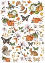 Лист из Коллекции "Наша осень" вырезалки тыквы, размер 20/19,5 см*28/27,5 см., пл.250 г/м2