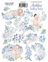 Набор наклеек (стикеров) #073, "Shabby baby boy redesign", размер листа 21см x 16 см, в наборе 20 шт. 