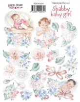 Набор наклеек (стикеров) #074, "Shabby baby girl redesign", размер листа 21см x 16 см, в наборе 21 шт. 